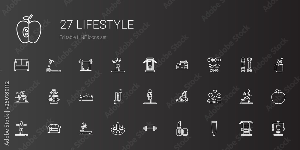 Poster lifestyle icons set