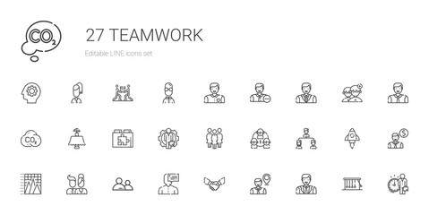 teamwork icons set