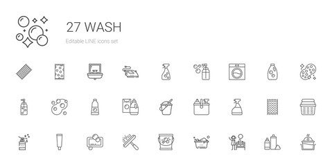 wash icons set