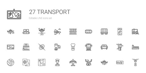 transport icons set