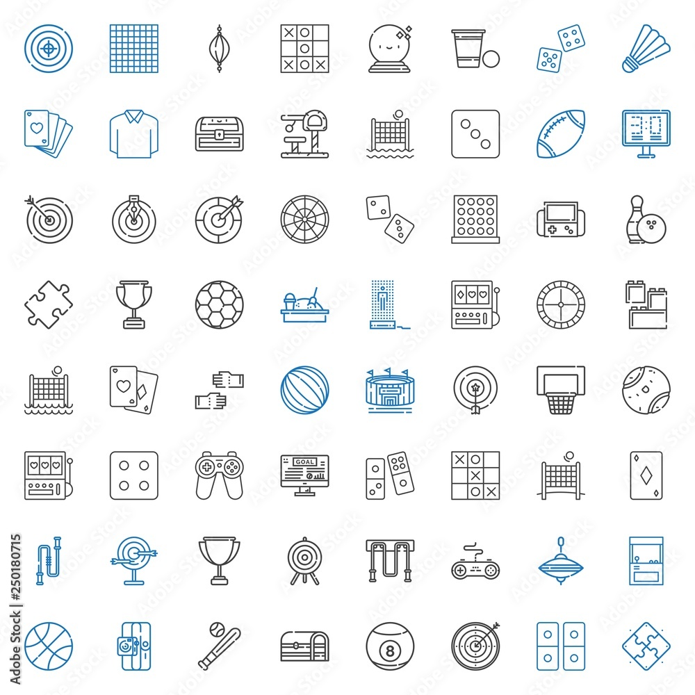 Poster game icons set