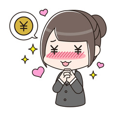 お金に目がくらむ女性