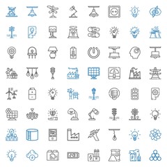 electricity icons set