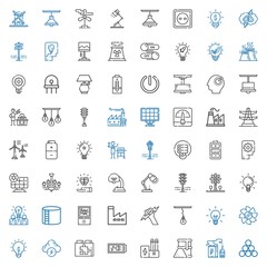 electricity icons set
