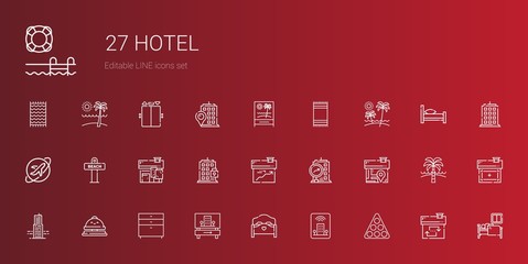 hotel icons set
