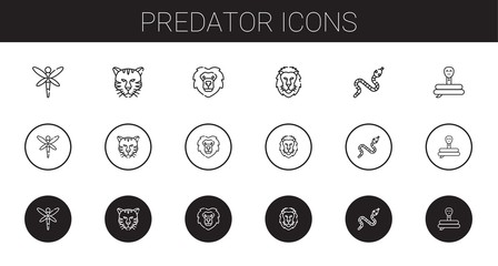 predator icons set