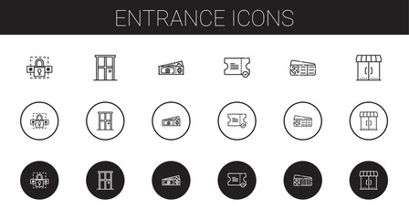 entrance icons set