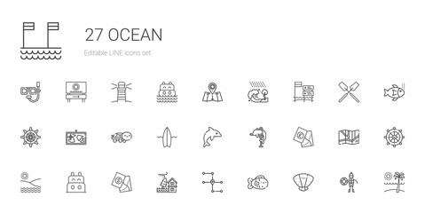 ocean icons set