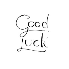 Good luck. Modern dry brush lettering. Handwritten calligraphy banner. Vector illustration.