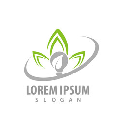Bulb leaf lotus logo concept design. Symbol graphic template element