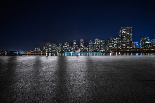 Empty Concrete Square Floor