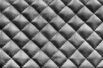 Fototapeta premium Black stitched leather