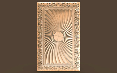 Architectural element for design, relief carving, handmade product.
