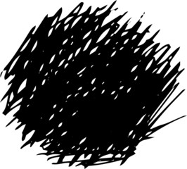 Illustration of a circle of scribble vigorously