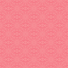 Geometric seamless pattern. Beige design on pink background