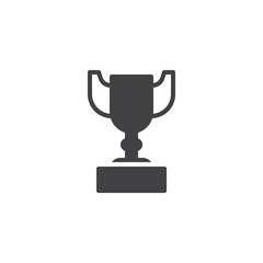 Trophy cup vector icon. filled flat sign for mobile concept and web design. Winner award cup simple glyph icon. Symbol, logo illustration. Pixel perfect vector graphics