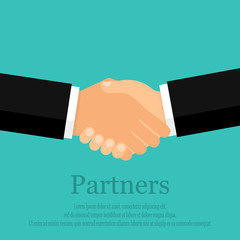 handshake businessman agreement. Vector illustration flat style. shaking hands. symbol of a successful transaction