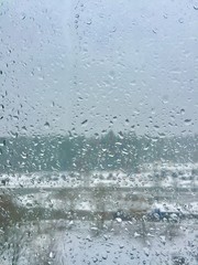 Plakat rain drops on window