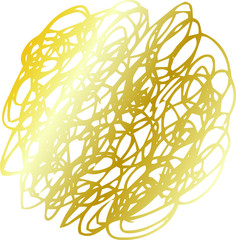 Illustration of a Gold circle of scribble vigorously