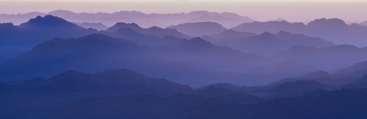 Amazing Sunrise at Sinai Mountain, Beautiful dawn in Egypt, Beautiful view from the mountain	
