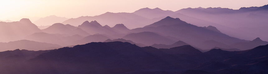 Amazing Sunrise at Sinai Mountain, Beautiful dawn in Egypt, Beautiful view from the mountain	