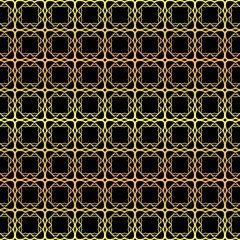 Luxury seamless Lace Geometric Ornament. Vector illustration. Black, gold color