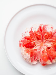 Grapefruit isolated on white background. Round fresh fruit. With clipping path.