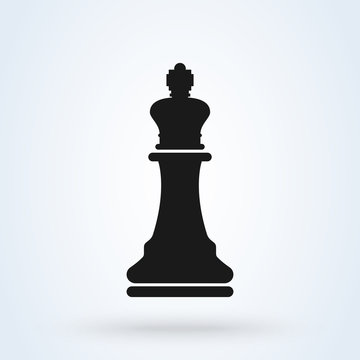 Vector illustration of chess king icon black