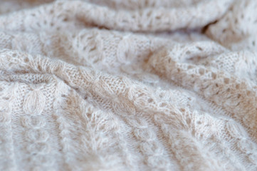 Handmade woolen fabric close-up