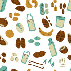 Nuts&seeds vector seamless