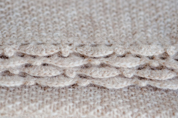 Handmade woolen fabric close-up