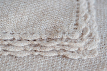 Handmade woolen fabric close-up