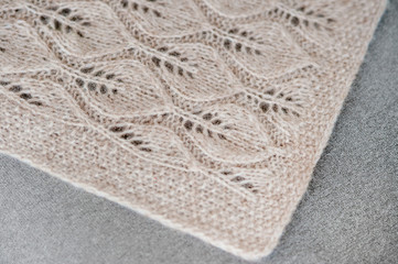 Handmade woolen fabric close-up