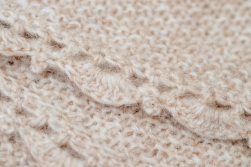 Handmade woolen fabric close-up