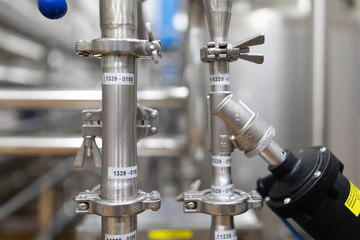 System of chrome-plated pipes at the food industry plant