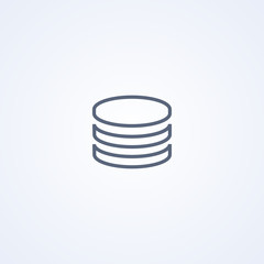 Database, vector best gray line icon