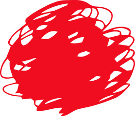 Illustration of a scribble red circle