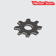 Gear Icon isolated sign symbol and flat style for app, web and digital design. Vector illustration.