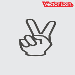 Hand icon isolated sign symbol and flat style for app, web and digital design. Vector illustration.