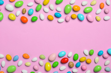 Chocolate Eggs on Bright Background, Sweet Easter Treat