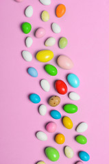 Chocolate Eggs on Bright Background, Sweet Easter Treat