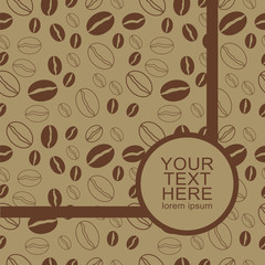 Design template for coffee banner, cover, poster. seamless vector texture with coffee beans