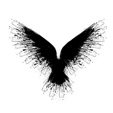 recommend clip art: Black blots raven