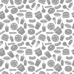 fast food seamless pattern. vector illustration