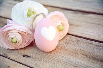 Ostern - Osterei mit Herz  - Osterkarte