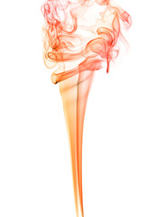 Red smoke on white background