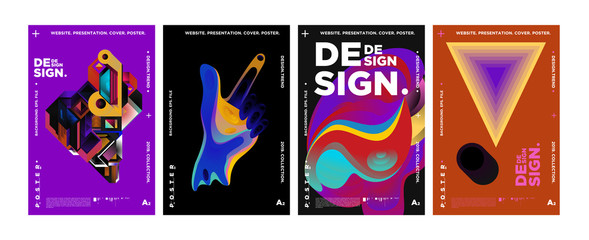 Cover and Poster Design Template for Magazine. Trendy Vector Typography and Colorful Illustration Collage for Cover and Page Layout Design Template in eps10.