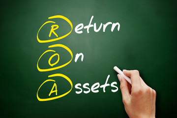 ROA - Return On Assets acronym, business concept background