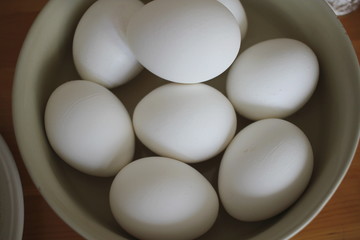 A bowl with eggs