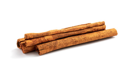 Cinnamon sticks isolated on white.